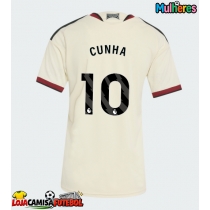 Camisa de Futebol Manchester United Matheus Cunha #10 Equipamento Alternativo Mulheres 2026-27 Manga Curta